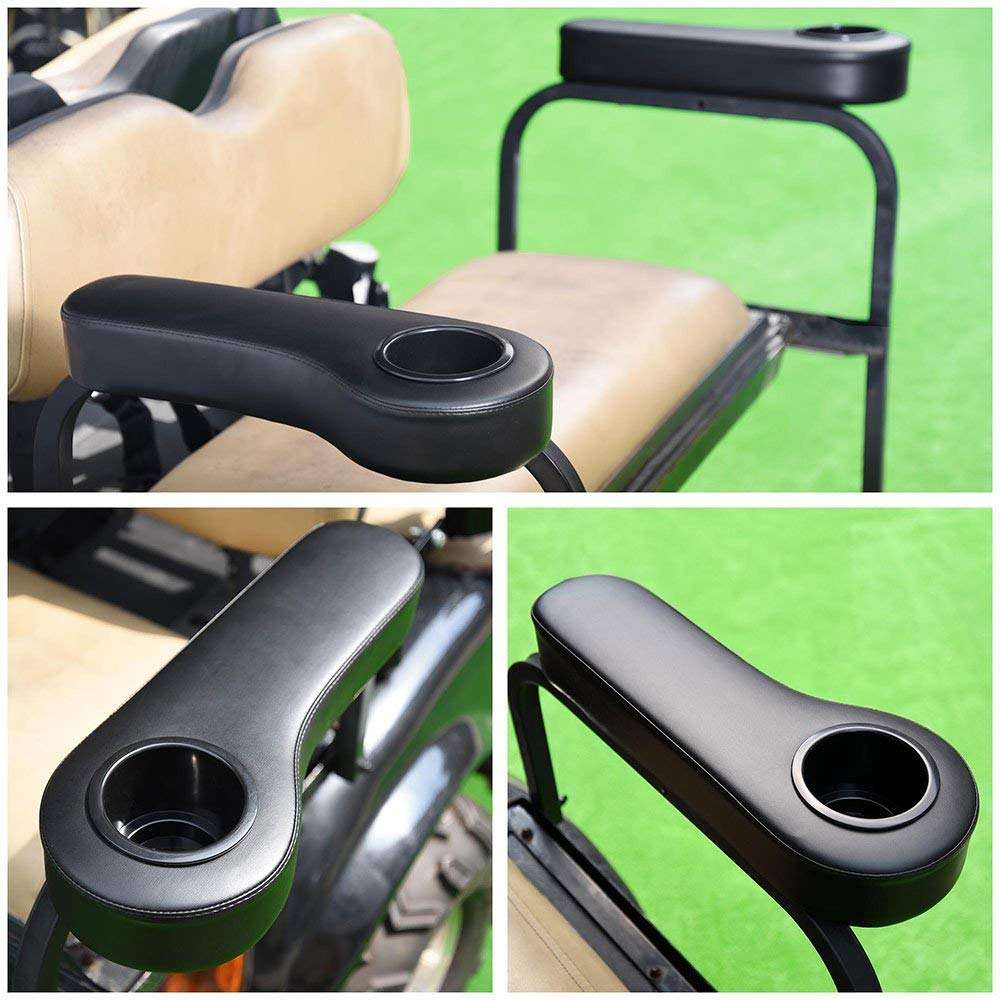 Golf Cart Rear Seat Armrest Cup Holder - SHU-RAN SRA-C-01 for Club Car, EZGO, Yamaha